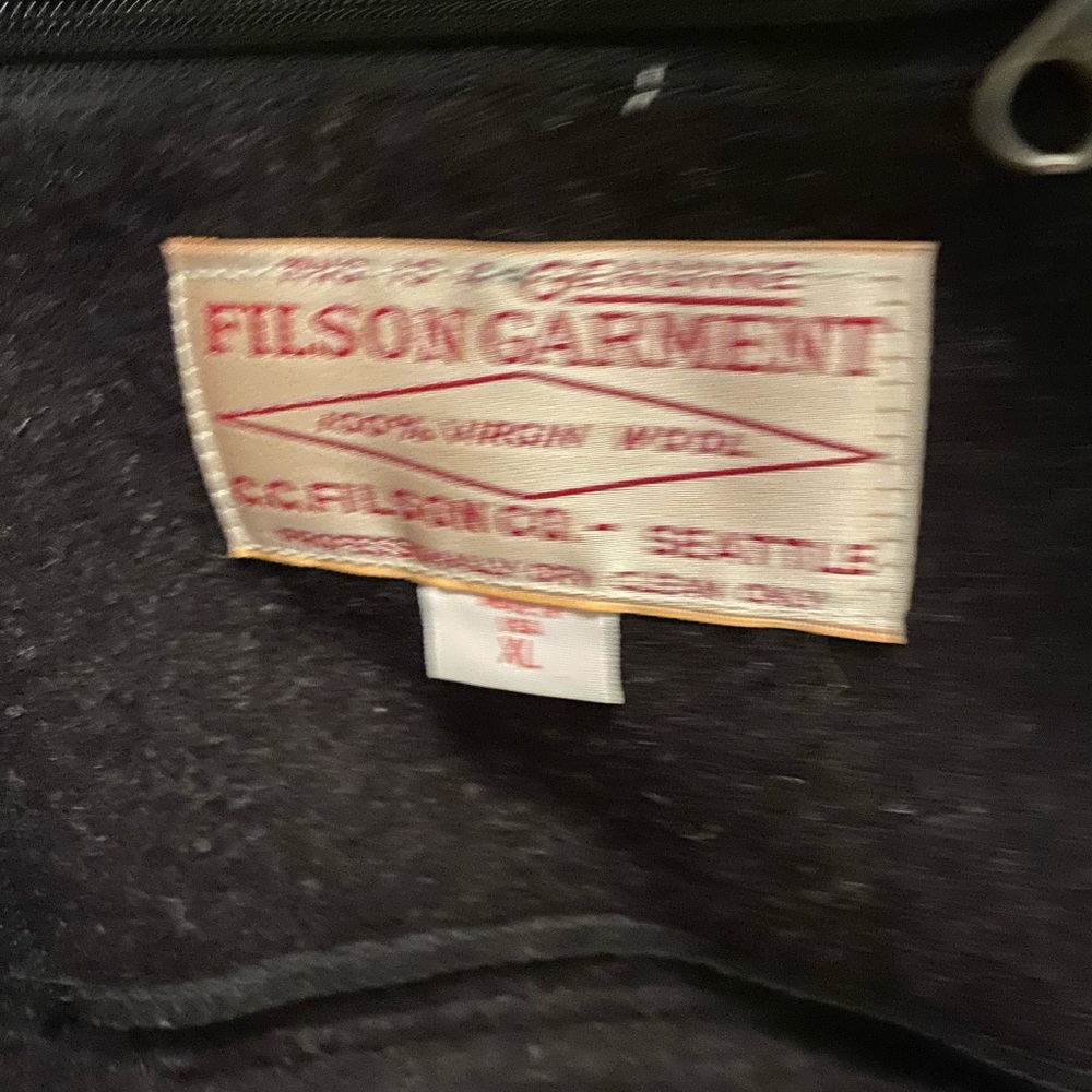 Men’s charcoal grey wool Filson brand jacket.  Never worn.  Smoke free home.